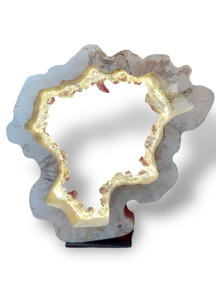 Lampes à poser - Lampe Anneau Naturel vagues 110cm - ARANGO