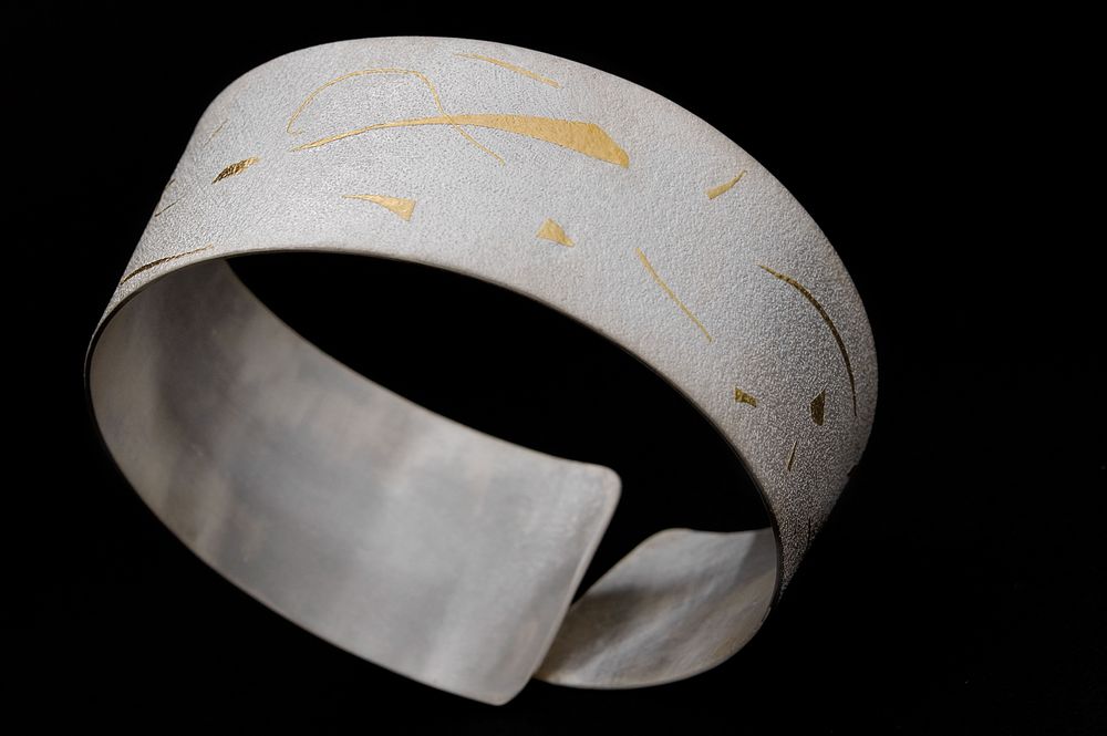 Orfèvrerie - Bracelet BLANC en argent sterling et finition en or 24 carats. - CHIARA DE FILIPPIS