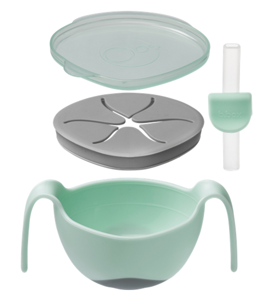 Children's mealtime - 3 in 1 kids bowl with removable straw system and snack lid - 6 months+ - BABIREVA