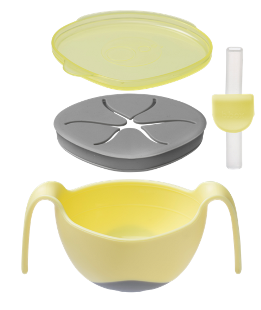 Children's mealtime - 3 in 1 kids bowl with removable straw system and snack lid - 6 months+ - BABIREVA