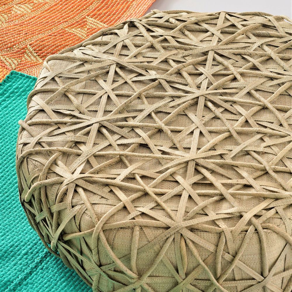 Fabric cushions - TADECO HOME T'nalak Ottoman Pouf - DESIGN PHILIPPINES HOME