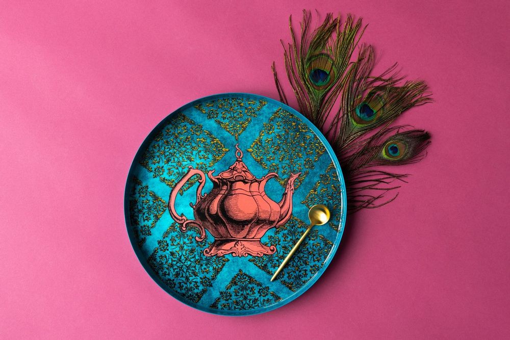 Plateaux - Plateaux Ronds Métal - BLUE SHAKER