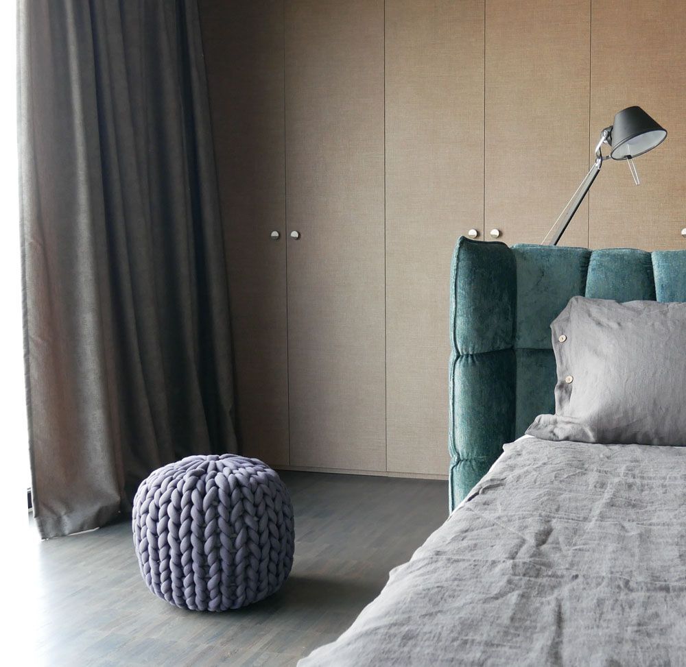 Design objects - chunky knit pouf big cotton - PANAPUFA