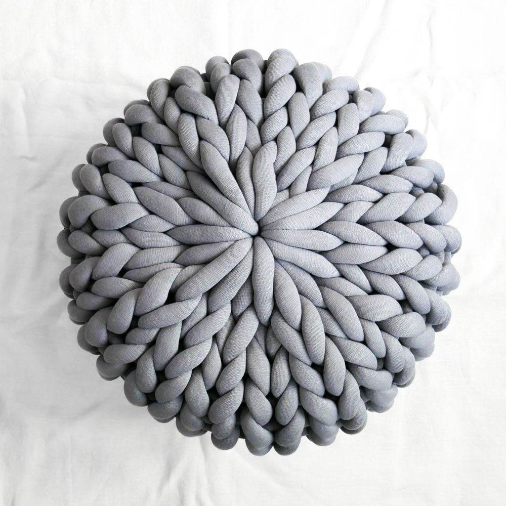 Design objects - chunky knit pouf big cotton - PANAPUFA