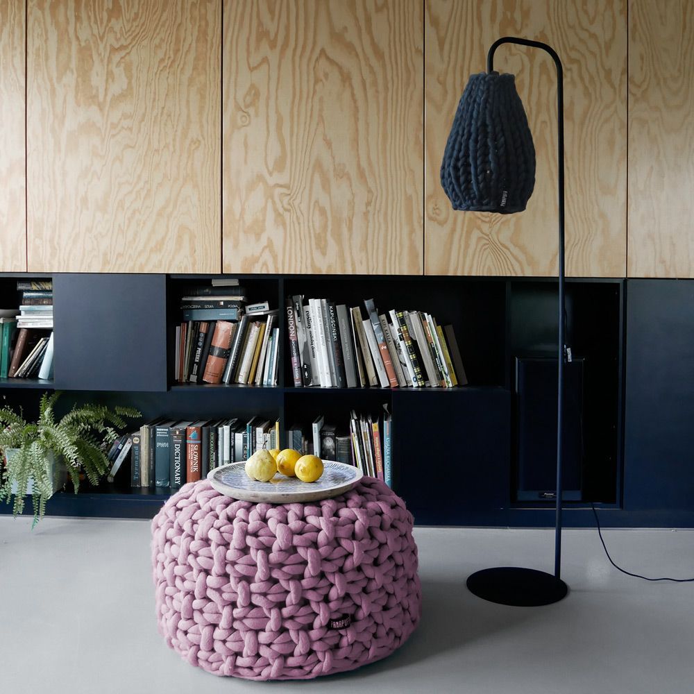 Design objects - chunky knit pouf big cotton - PANAPUFA