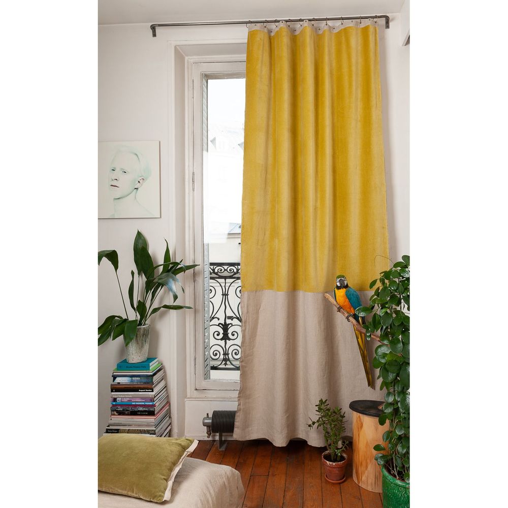 Curtains and window coverings - Cotton Velvet and Linen Duo Curtain - EN FIL D'INDIENNE...