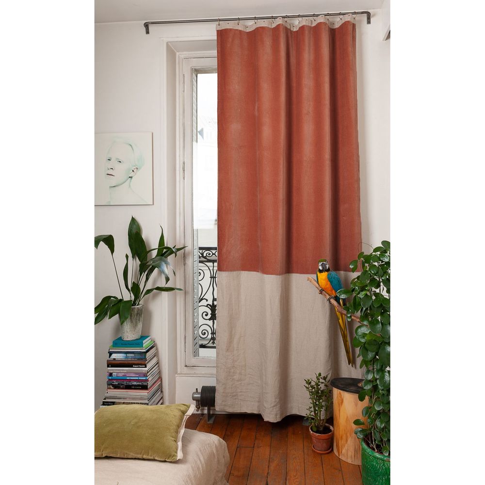 Curtains and window coverings - Cotton Velvet and Linen Duo Curtain - EN FIL D'INDIENNE...