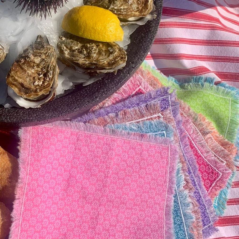 Table linen - Small reusable colored napkins made in France in cotton offered in sets - NILE