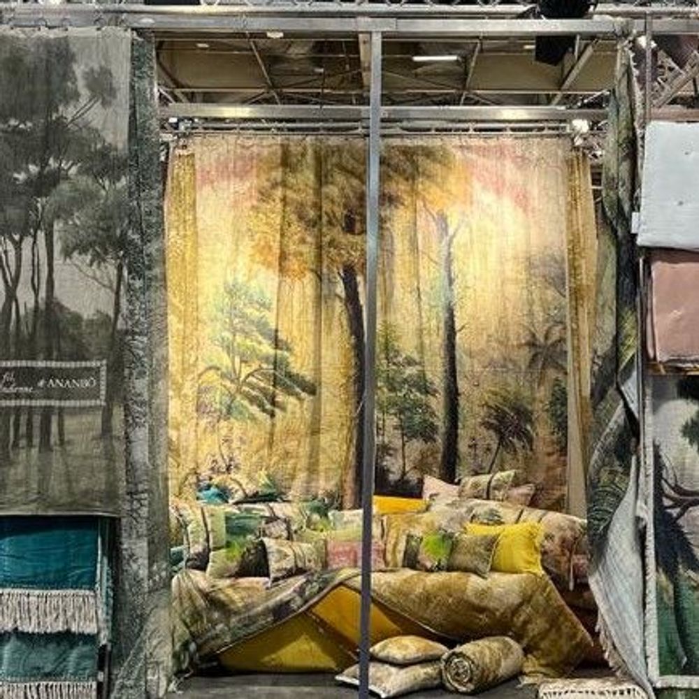 Rideaux et voilages - Orénoque Paire de voilages en Etamine de lin imprimé visuel Ananbô 140x280 cm. - EN FIL D'INDIENNE...