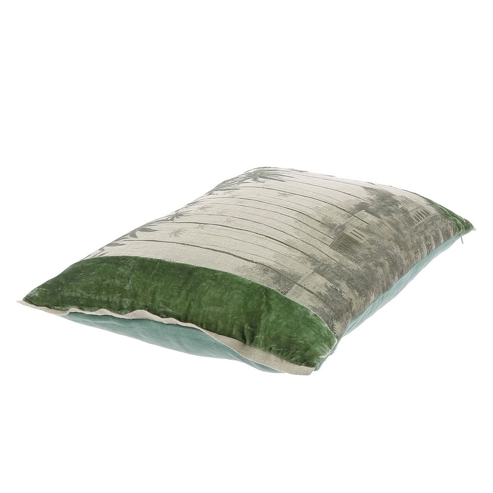 Coussins textile - BADALPUR housse de coussin 40x55 cm en lin imprimé d'un visuel Ananbô - EN FIL D'INDIENNE...