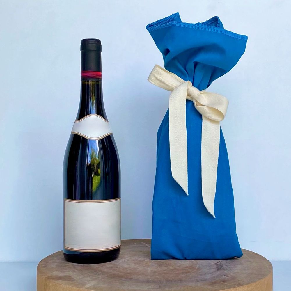 Fabrics - Reusable blue gift wrap made in France and made of cotton - NILE® - NILE