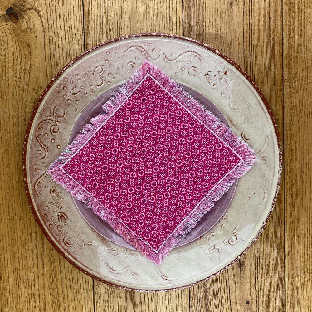 Table linen - Small reusable colored napkins made in France in cotton offered in sets - NILE