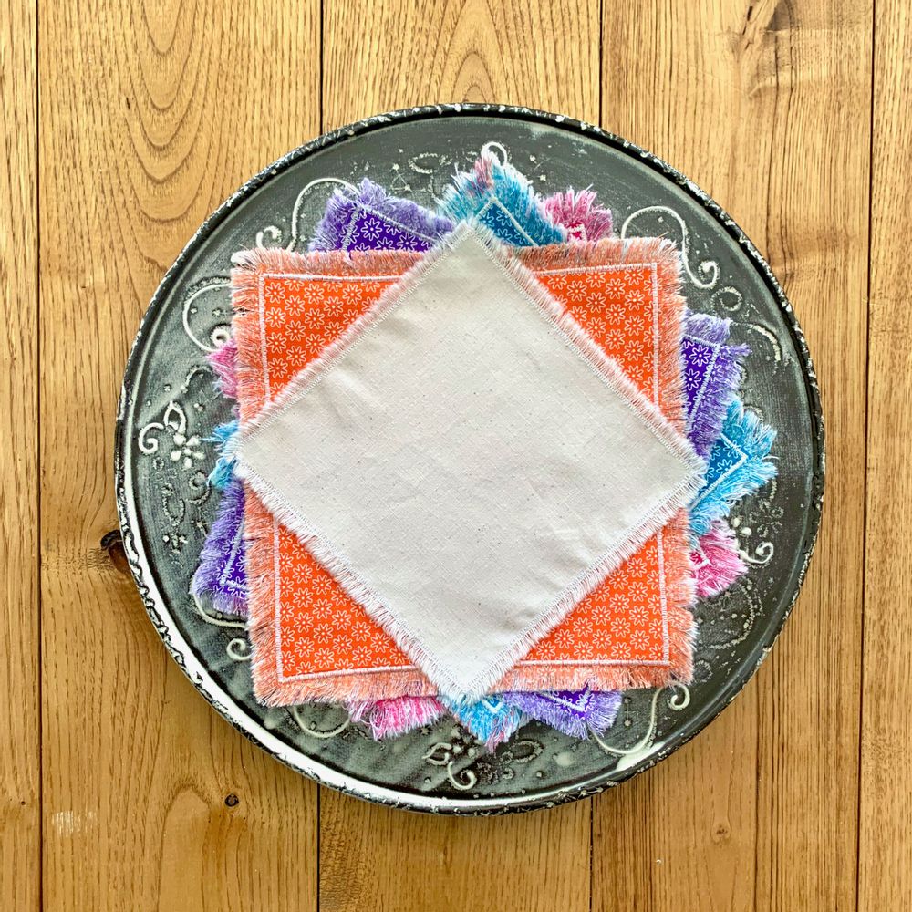 Table linen - Small reusable colored napkins made in France in cotton offered in sets - NILE