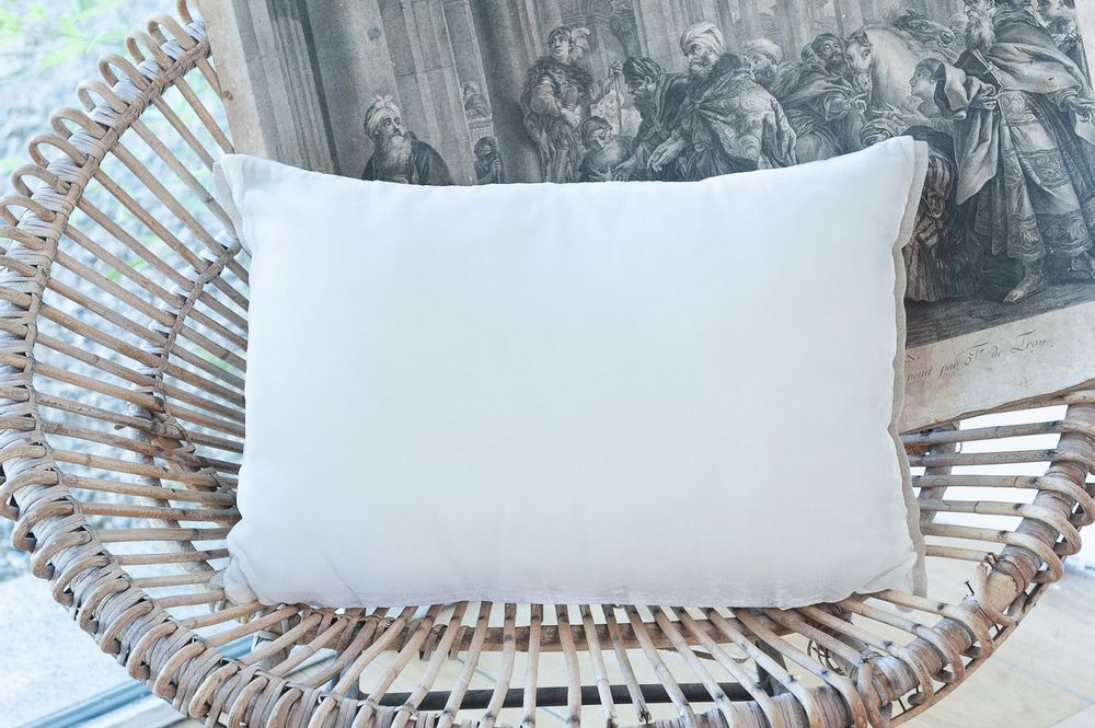 Coussins textile - FORTUNA 2 housses de Coussins en velours de soie et lin 35x50 cm - EN FIL D'INDIENNE...