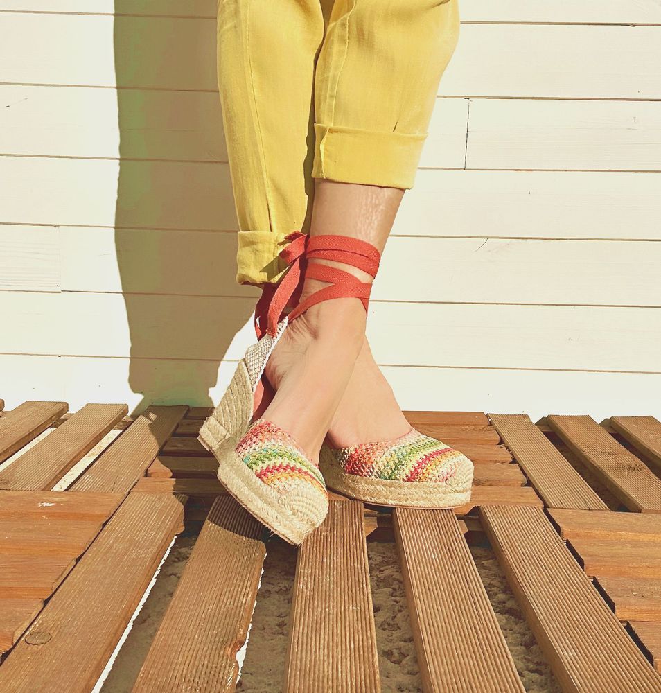 Shoes - The Essence of Summer with our Multicolor Ribbon Espadrilles - ATELIER COSTÀ