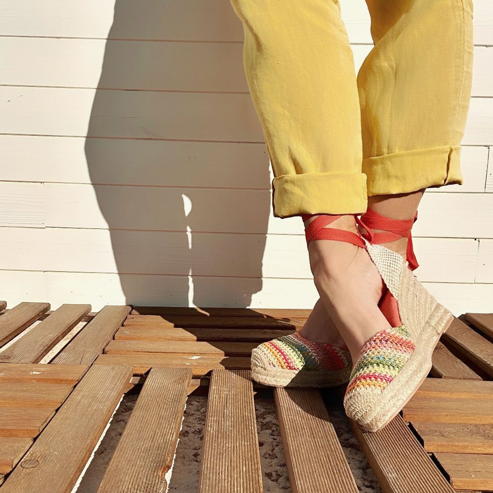 Shoes - The Essence of Summer with our Multicolor Ribbon Espadrilles - ATELIER COSTÀ
