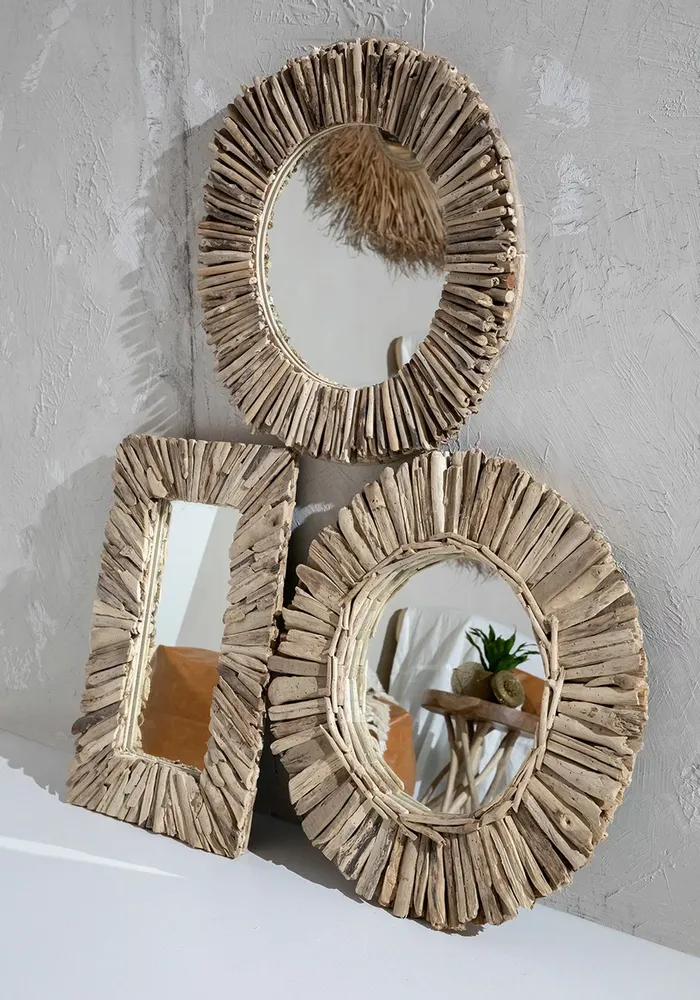 Mirrors - The Driftwood Halo Mirror - Natural - M - BAZAR BIZAR LIVING