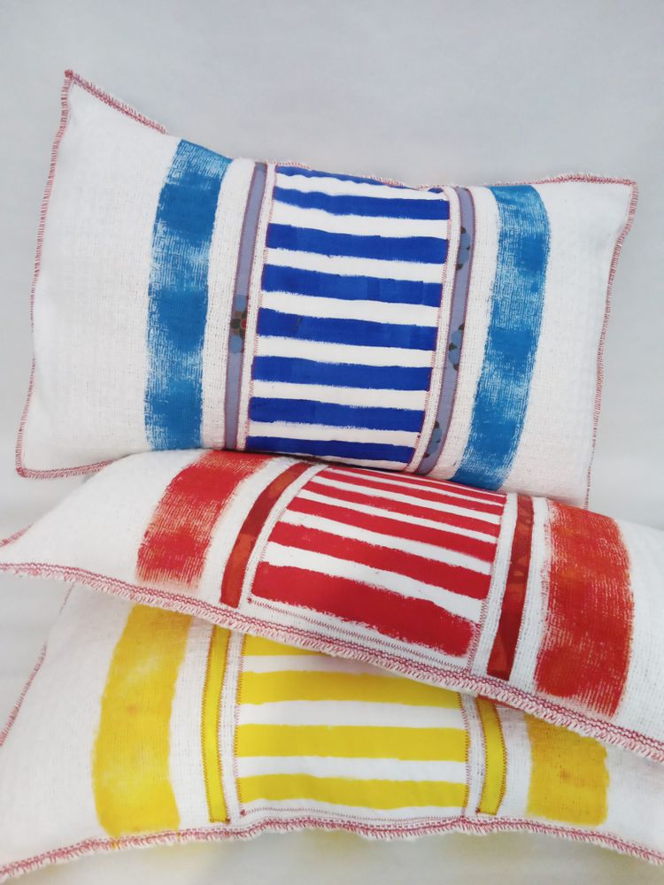 Coussins textile - Coussin solaire peint à la main Jaune - BACIO DEL MARINAIO