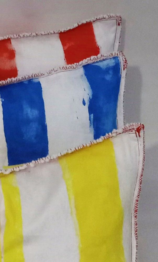 Coussins textile - Coussin solaire peint à la main rouge - BACIO DEL MARINAIO