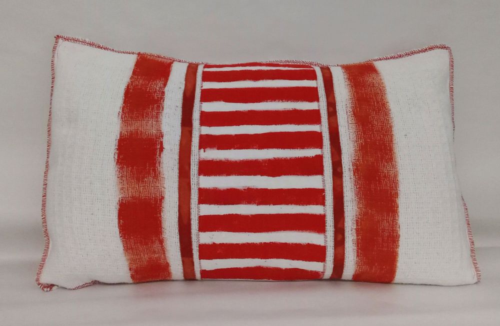 Coussins textile - Coussin solaire peint à la main rouge - BACIO DEL MARINAIO
