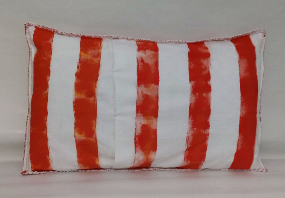 Coussins textile - Coussin solaire peint à la main rouge - BACIO DEL MARINAIO