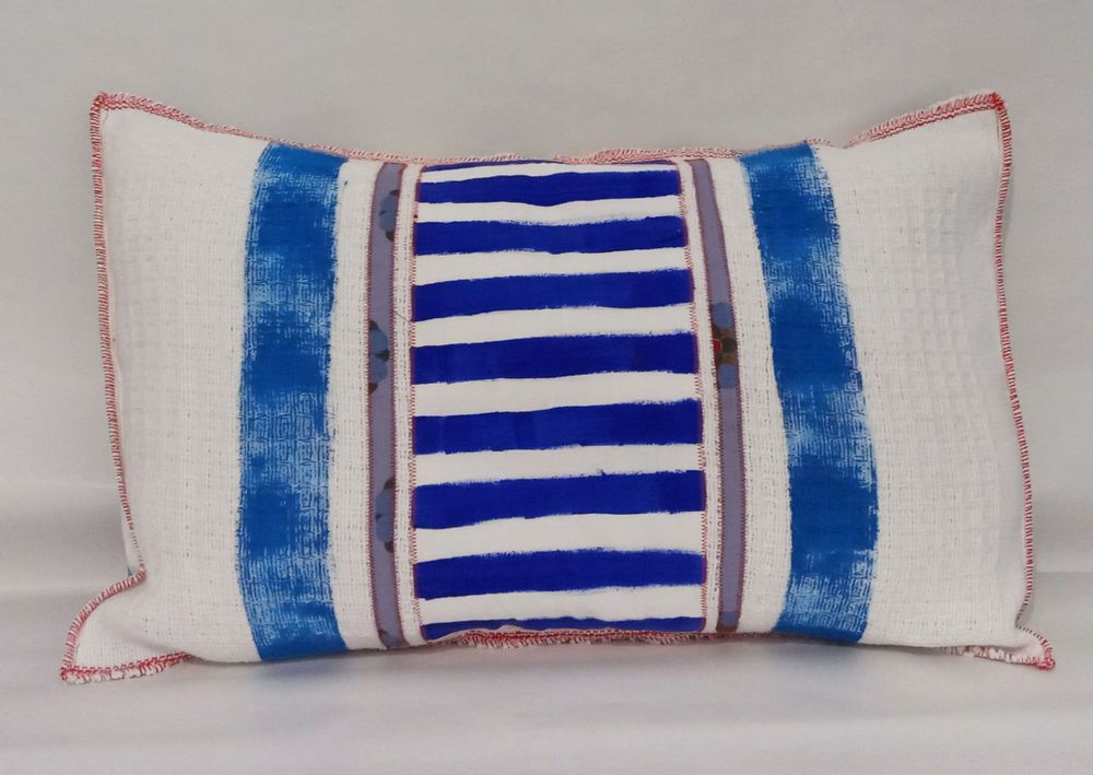 Coussins textile - Coussin solaire peint à la main bleu - BACIO DEL MARINAIO