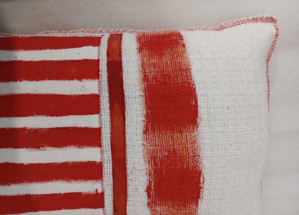Coussins textile - Coussin solaire peint à la main rouge - BACIO DEL MARINAIO