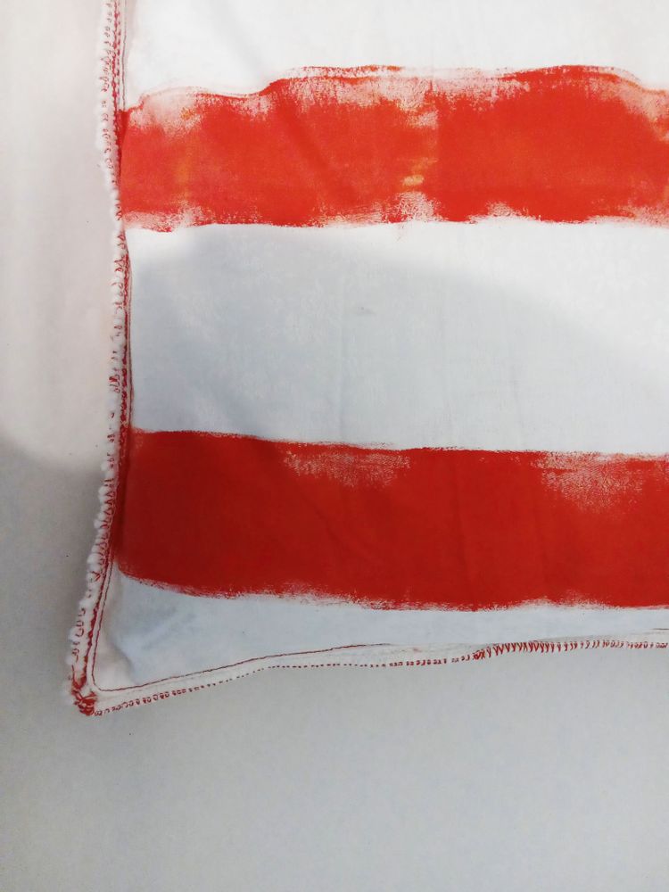 Coussins textile - Coussin solaire peint à la main rouge - BACIO DEL MARINAIO