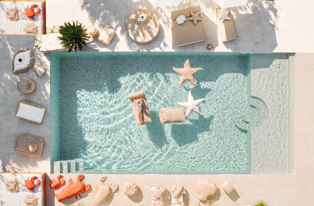 Ottomans - XL floating white starfish ottoman - MX HOME
