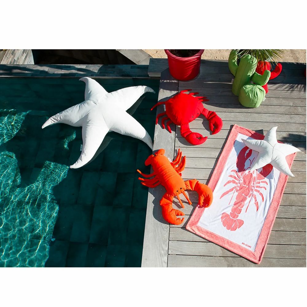 Ottomans - XL floating white starfish ottoman - MX HOME