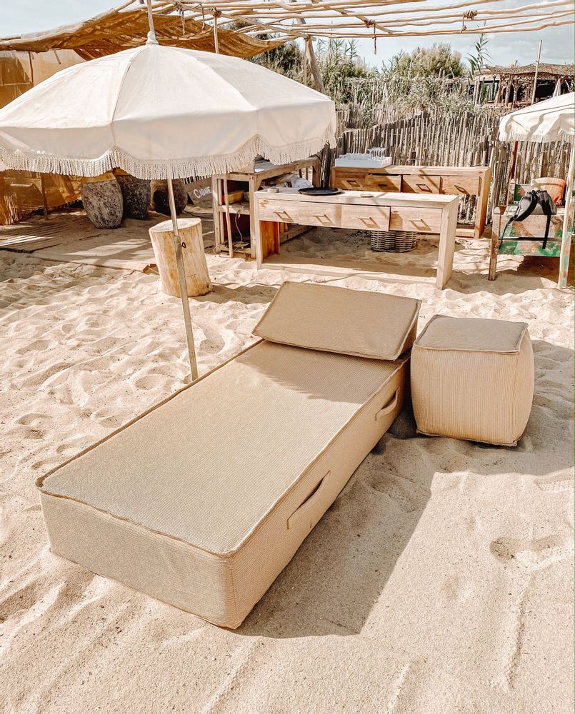 Deck chairs - Raffia effect 1 seater sun lounger - MX HOME
