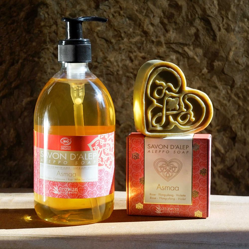 Soaps - Liquid Aleppo soap, certified Bio Cosmos, Olive and natural fragrances. 500ML - KARAWAN AUTHENTIC
