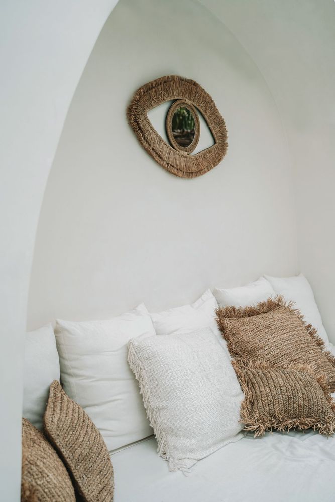 Mirrors - The Raffia Eye Mirror - Natural - M - BAZAR BIZAR LIVING