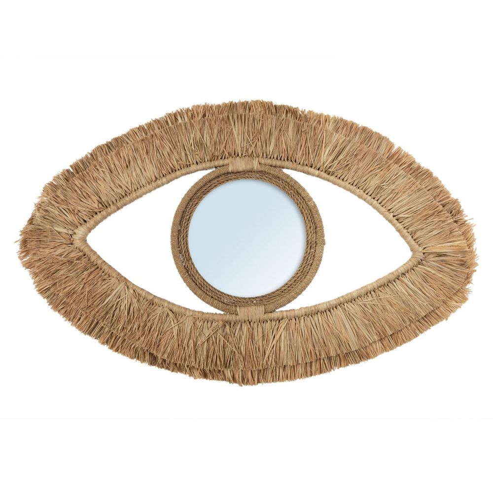 Mirrors - The Raffia Eye Mirror - Natural - M - BAZAR BIZAR LIVING