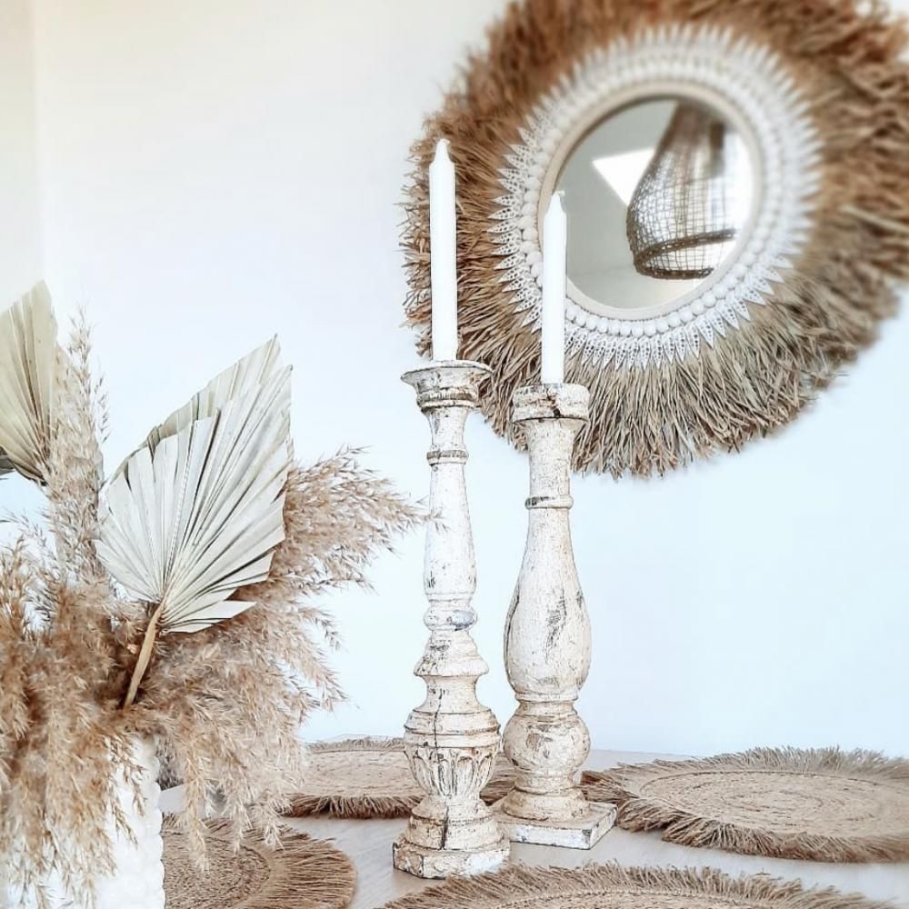 Miroirs - Le Miroir Raffia Ginger - Naturel - BAZAR BIZAR LIVING