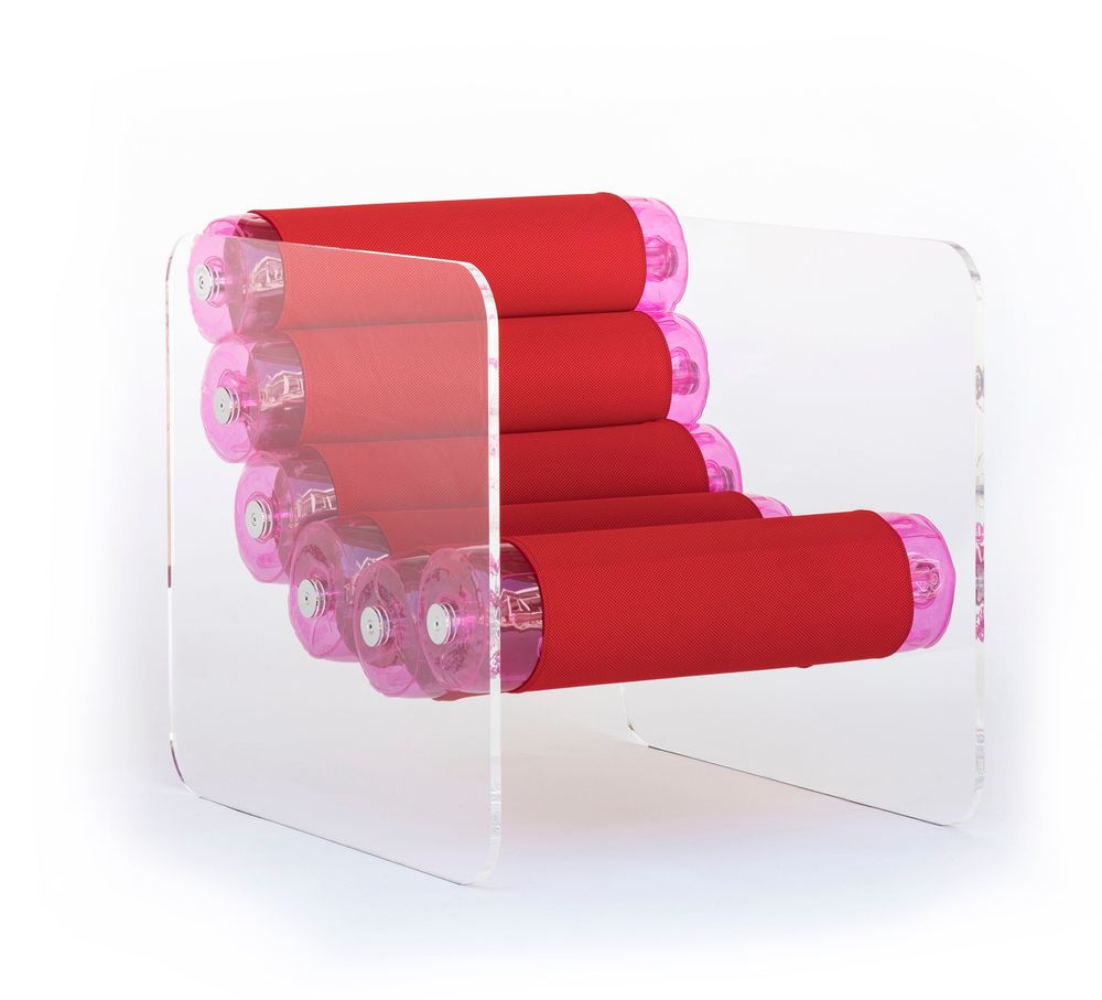 Fauteuils de jardin - MW02| Fauteuil parois PMMA transparentes & fourreaux Runner rouges - MW Exclusive - MW DESIGNER FURNITURE