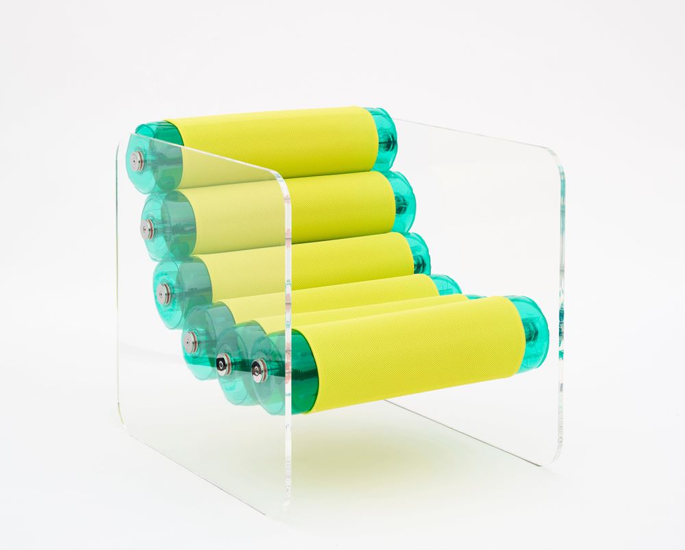 Lawn armchairs - MW02| Armchair with transparent PMMA walls & yellow Runner covers - MW Exclusive - MW DESIGNER FURNITURE