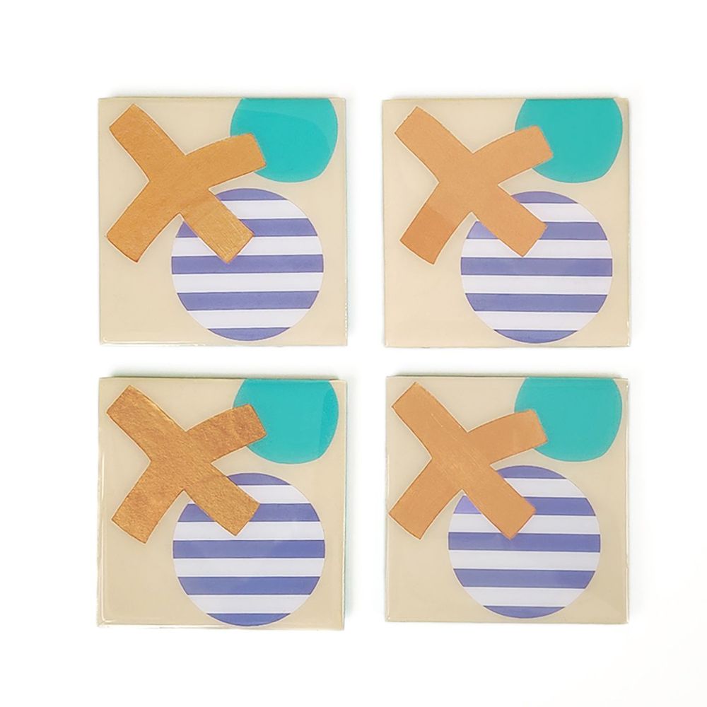 Gifts - ENGLISH: Coaster coaster coaster set - BIARRITZ SERIES - 204 HAUS CRAFTERS