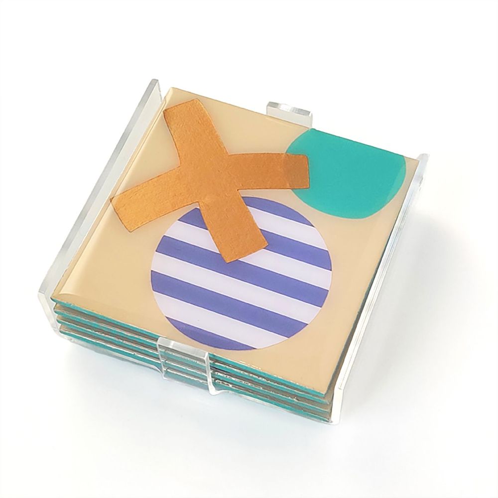 Gifts - ENGLISH: Coaster coaster coaster set - BIARRITZ SERIES - 204 HAUS CRAFTERS
