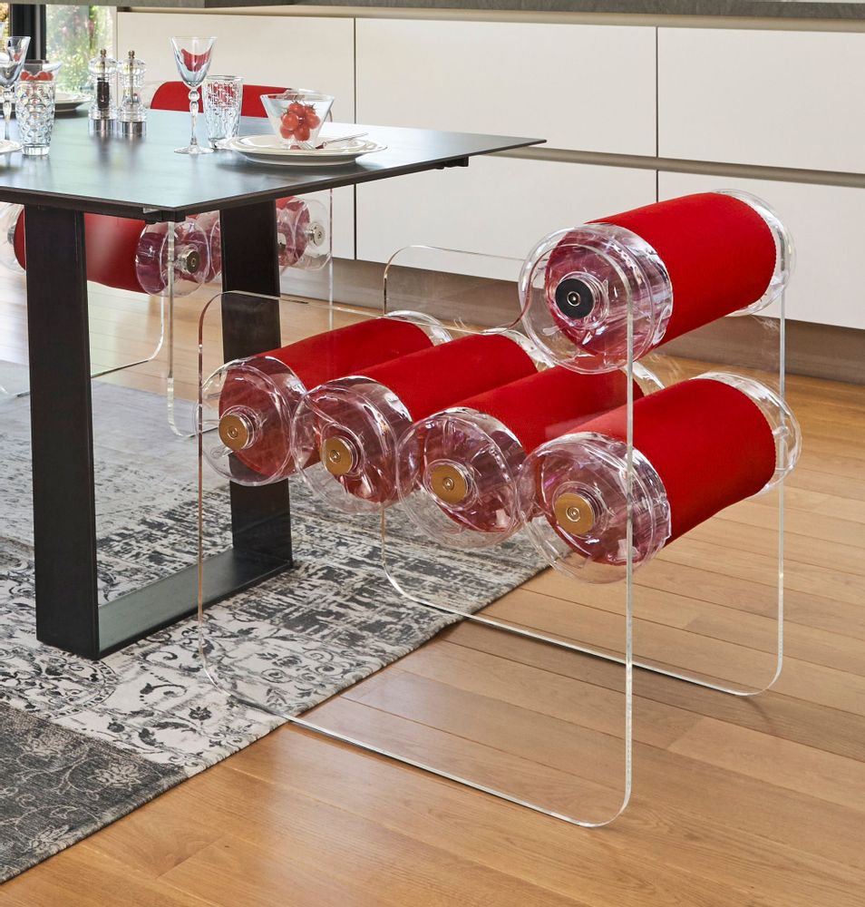 Chaises de jardin - MW04| Chaise parois en PMMA transparents & fourreaux Runner rouge - MW Exclusive - MW DESIGNER FURNITURE