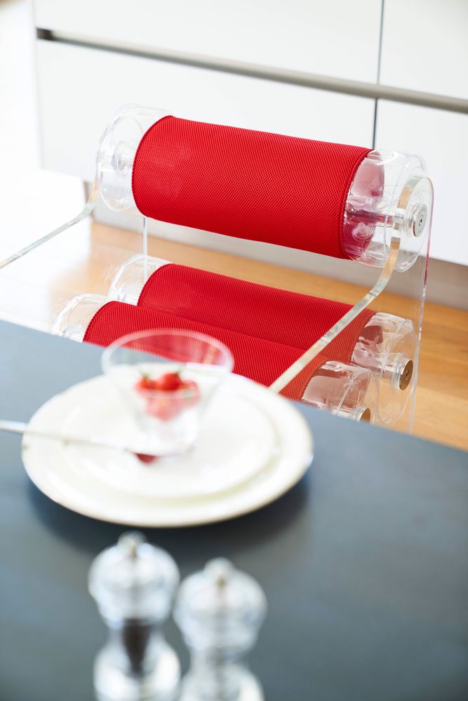 Chaises de jardin - MW04| Chaise parois en PMMA transparents & fourreaux Runner rouge - MW Exclusive - MW DESIGNER FURNITURE