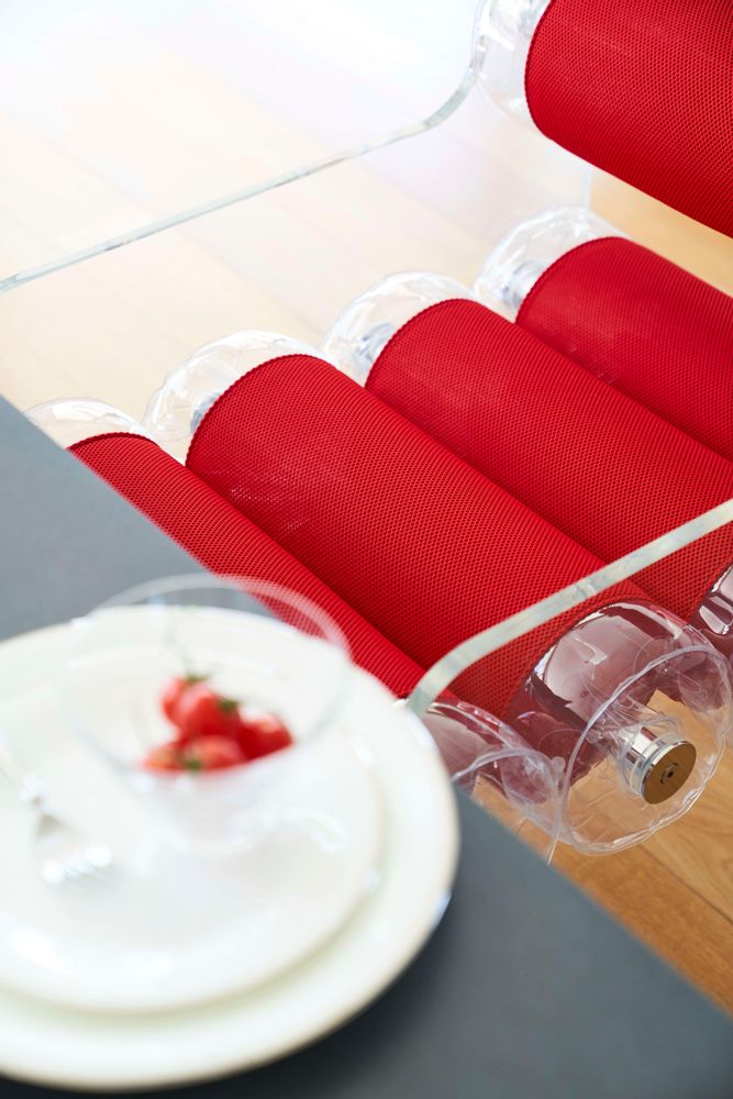 Chaises de jardin - MW04| Chaise parois en PMMA transparents & fourreaux Runner rouge - MW Exclusive - MW DESIGNER FURNITURE