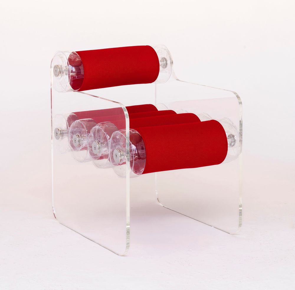 Chaises de jardin - MW04| Chaise parois en PMMA transparents & fourreaux Runner rouge - MW Exclusive - MW DESIGNER FURNITURE
