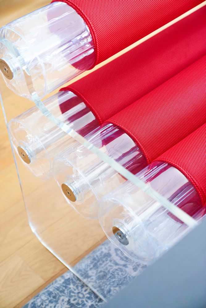 Canapés de jardin - MW04| Banc parois en PMMA transparents & fourreaux Runner rouge - MW Exclusive - MW DESIGNER FURNITURE
