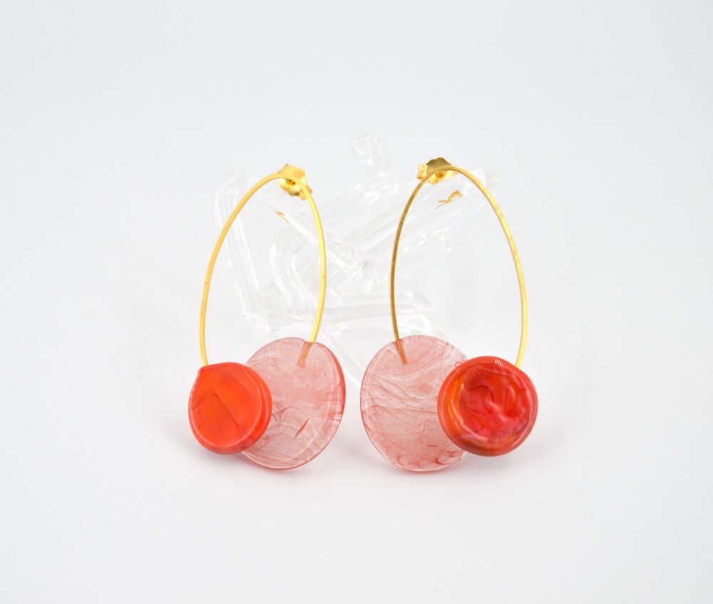 Gifts - Gold plated earrings glass Murano Artisan Elia collection - CHAMA NAVARRO