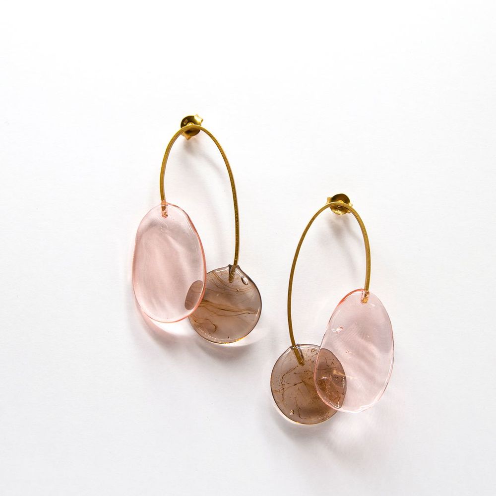Gifts - Gold plated earrings glass Murano Artisan Elia collection - CHAMA NAVARRO