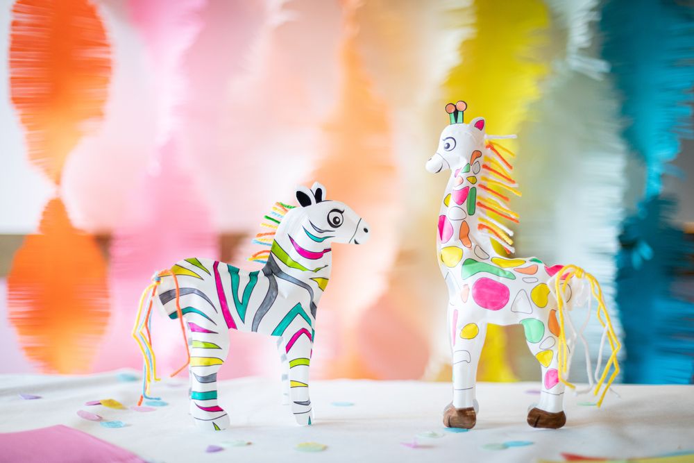 Gifts - Inflatable creart to color - Zebra & Giraffe - ARA-CREATIVE