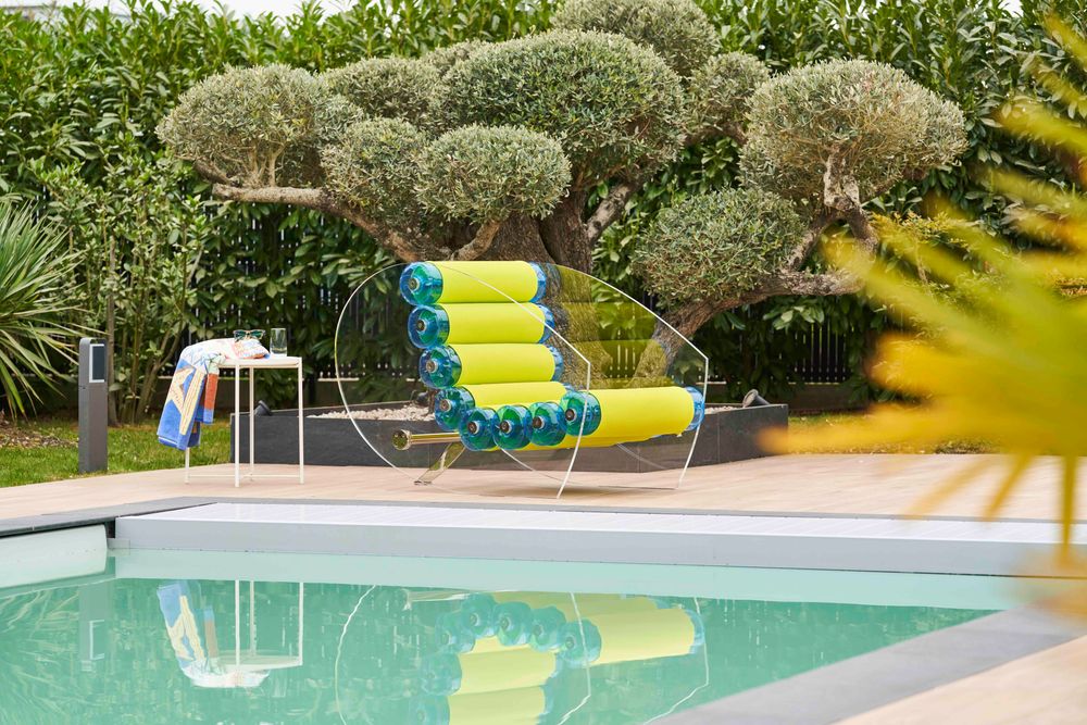 Lawn armchairs - MW05| Armchair with transparent PMMA walls & yellow Runner covers - MW Exclusive - MW DESIGNER FURNITURE