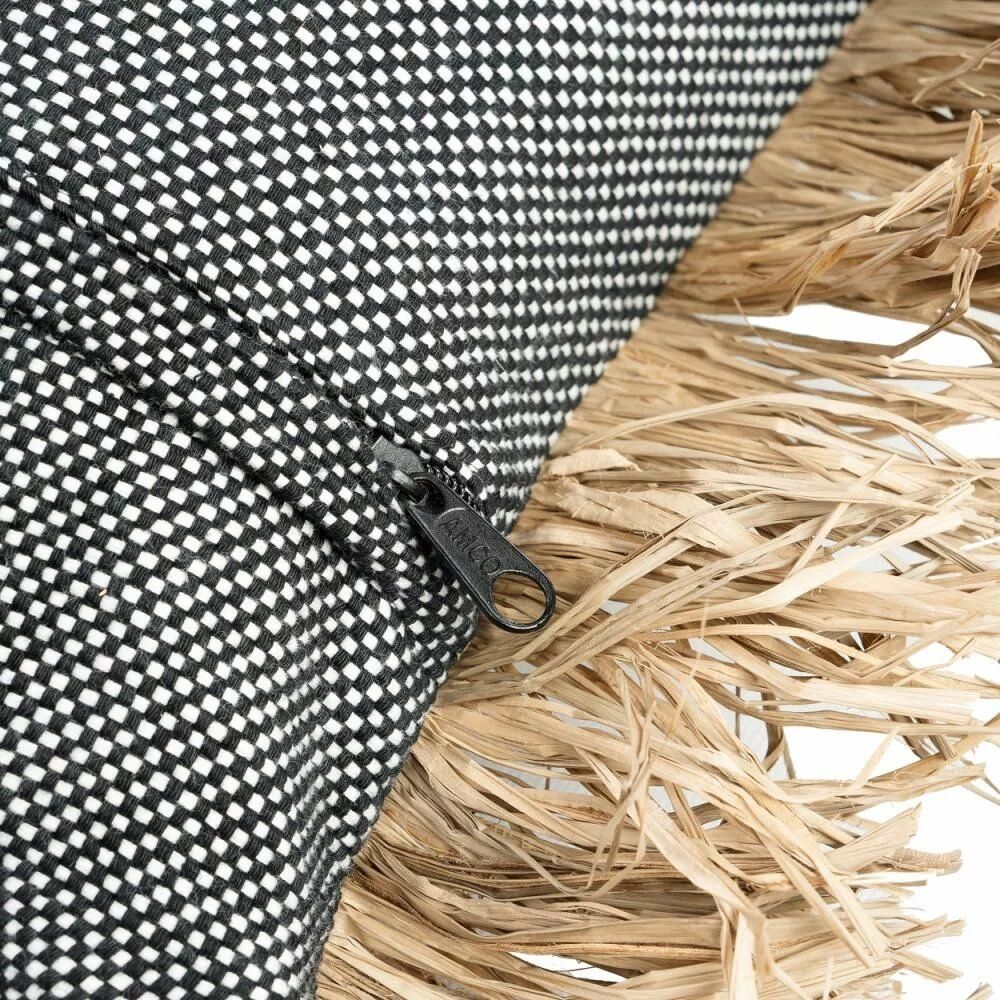 Cushions - The Cotton Bonita Cushion Cover - Natural Black - 40x40 - BAZAR BIZAR LIVING