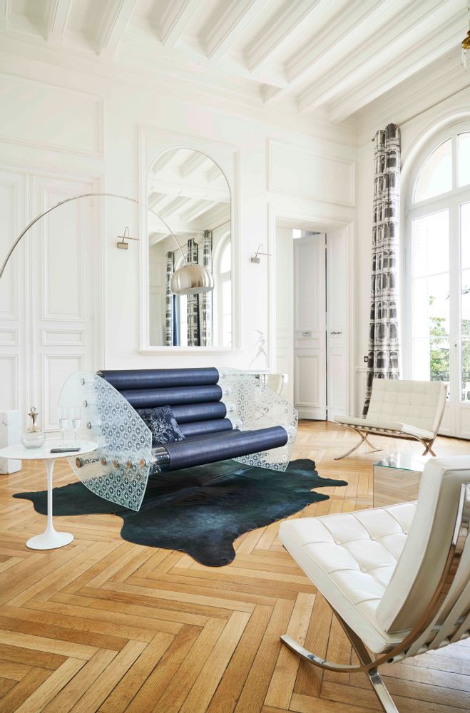 Sofas - MW05 Patterne Special Edition|Soshagro anthracite sofa with sandblasted glass walls & covers - MW Exclusive - KUUMO DESIGN